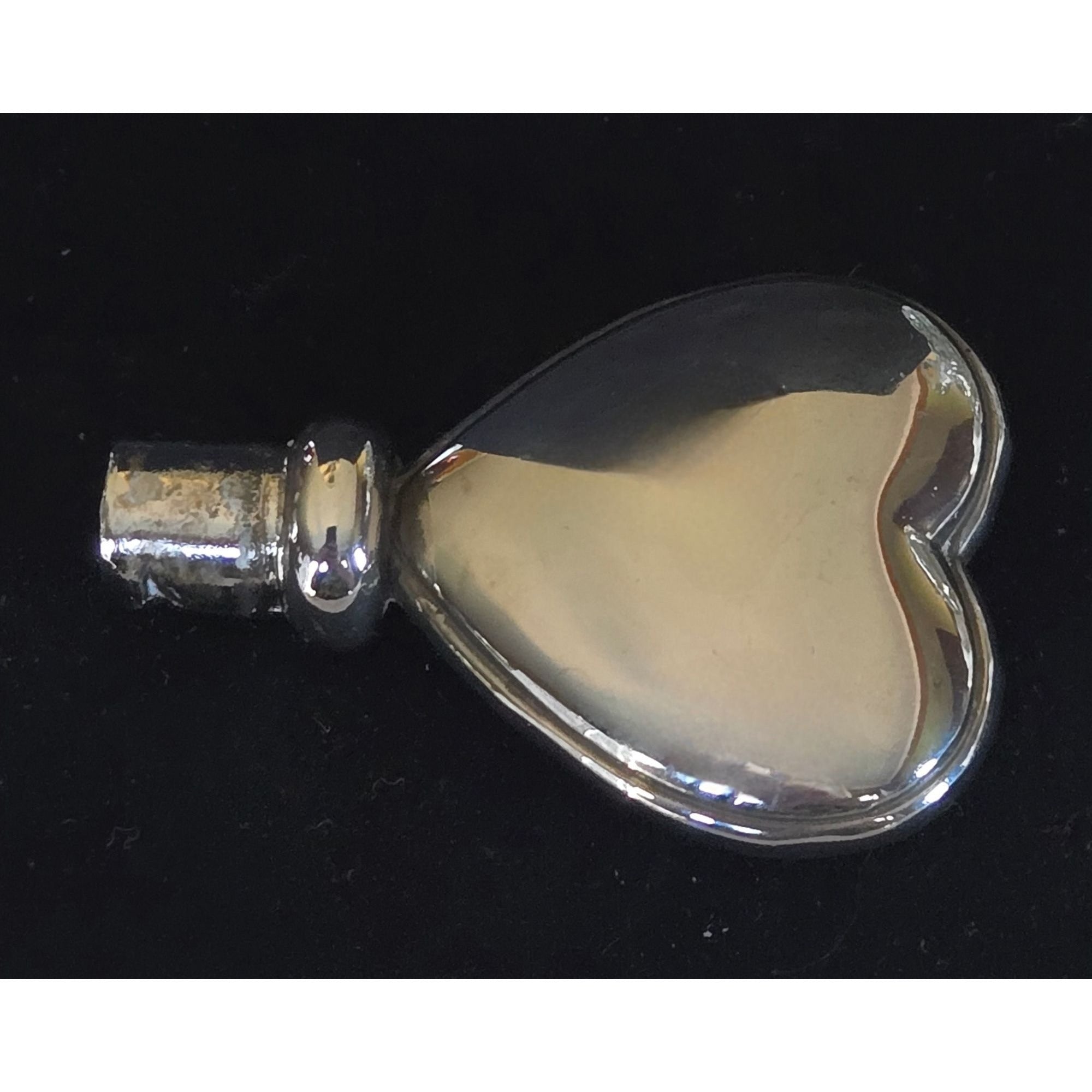 Vintage Crystal Perfume Bottle With Silver Heart Stopper