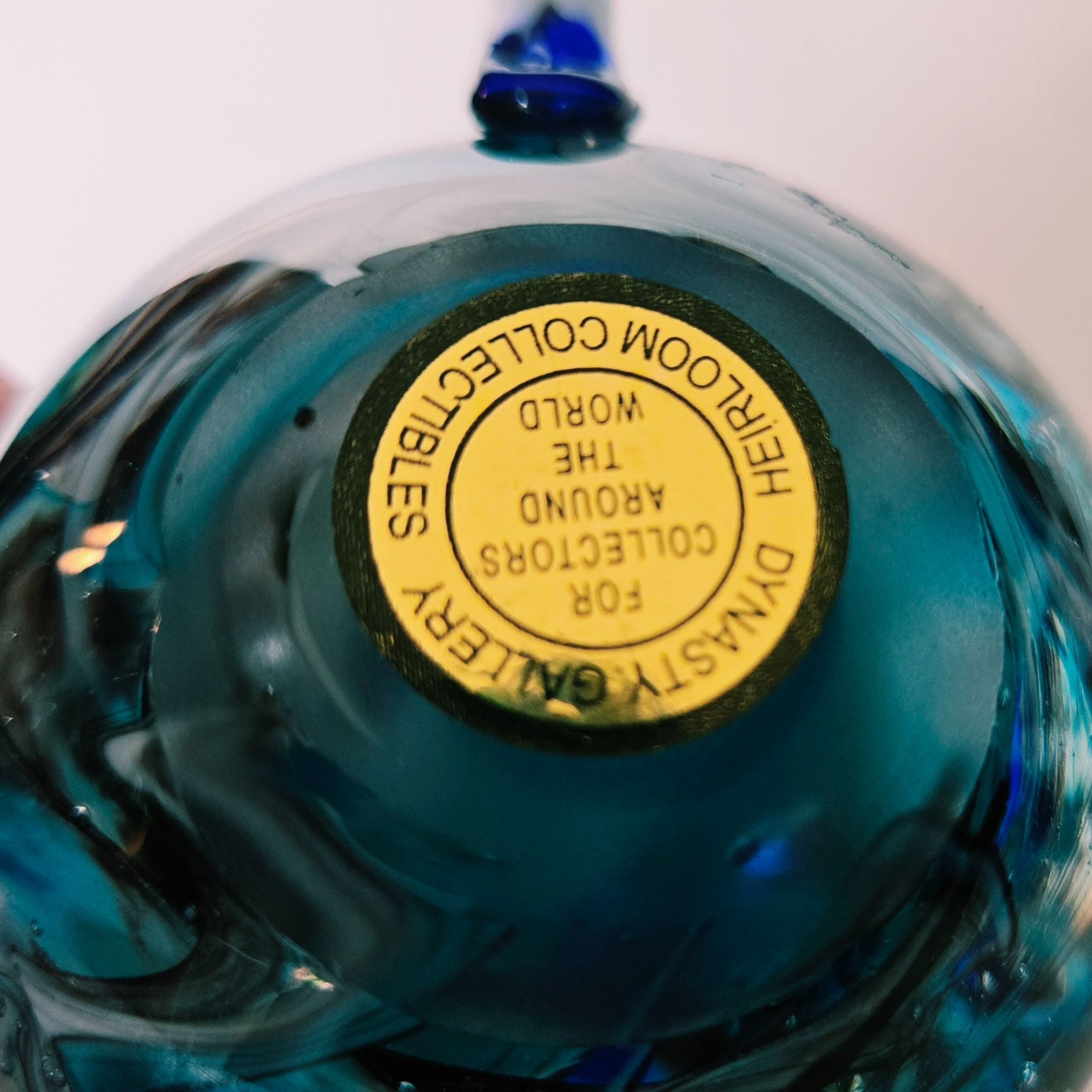 Dynasty Gallery Teapot Paperweight, Blue Swirl, Bubbles, Cobalt, Hand Blown Glass