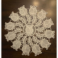 Handmade White Lace Doily Floral Tulip Design Round