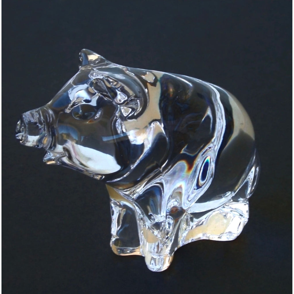 Princess House 24% Crystal Pig Figurine Glass Sculpture Paperweight 3"
