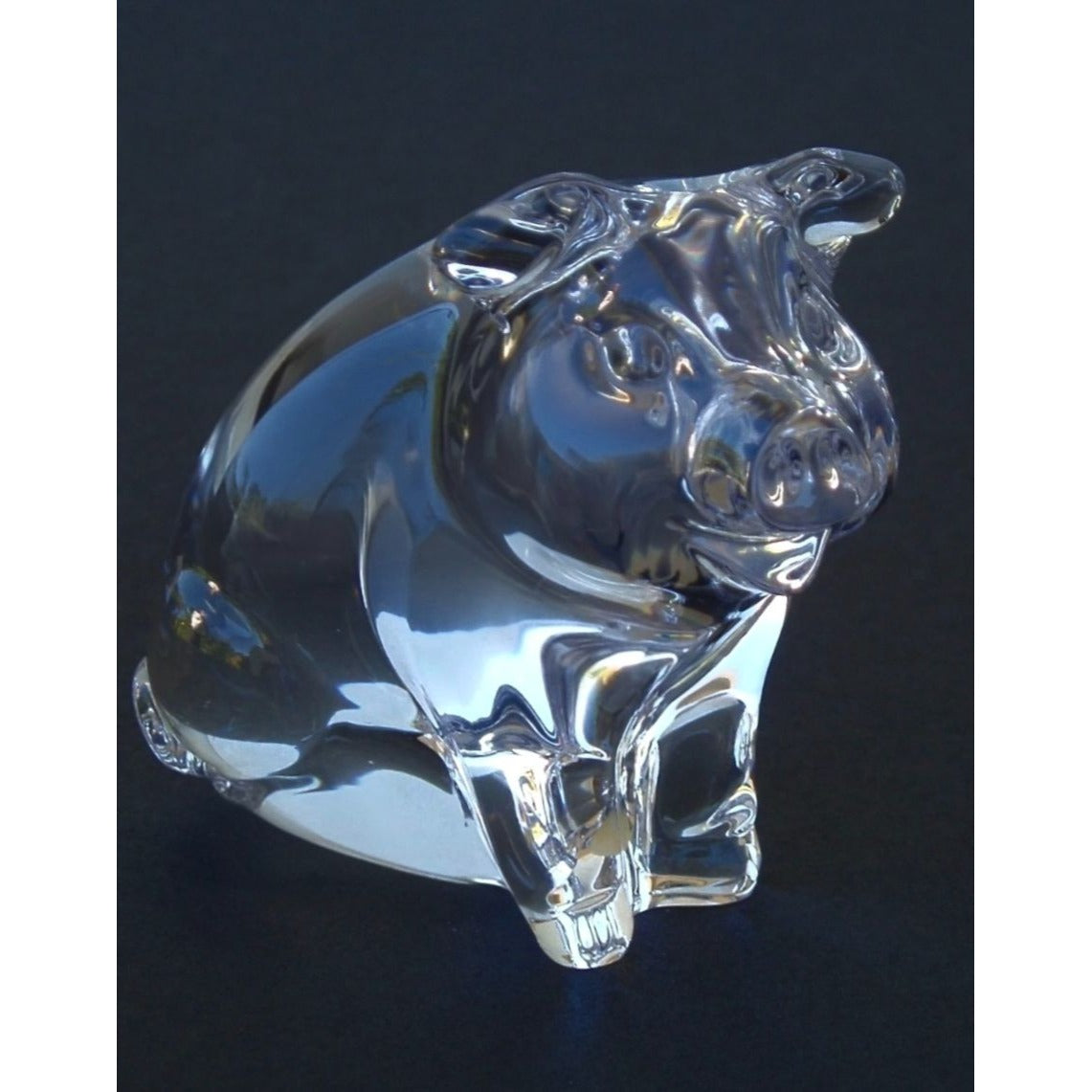 Princess House 24% Crystal Pig Figurine Glass Sculpture Paperweight 3"