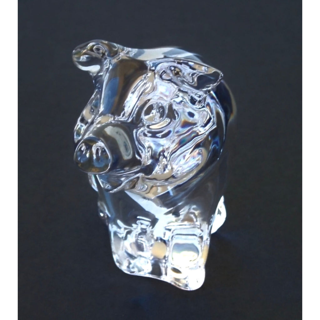 Princess House 24% Crystal Pig Figurine Glass Sculpture Paperweight 3"