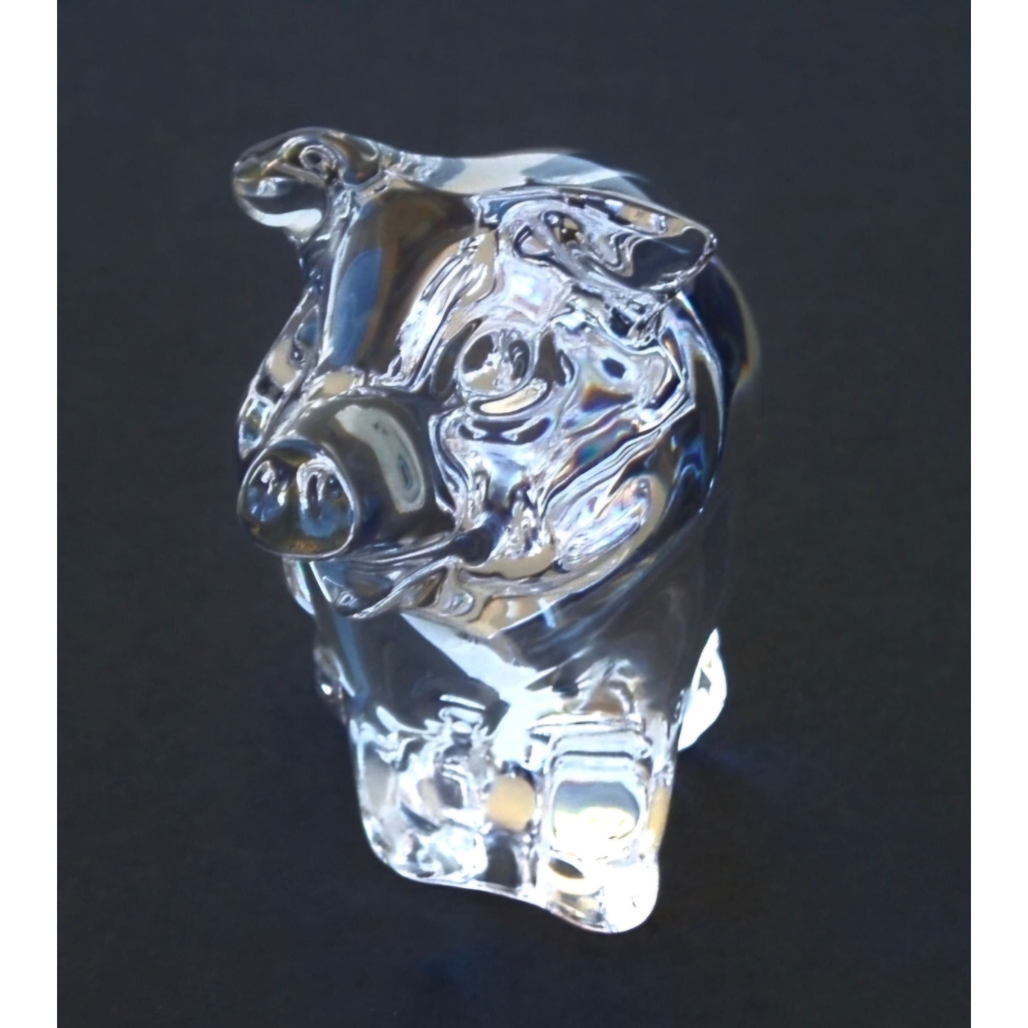 Princess House 24% Crystal Pig Figurine Glass Sculpture Paperweight 3"