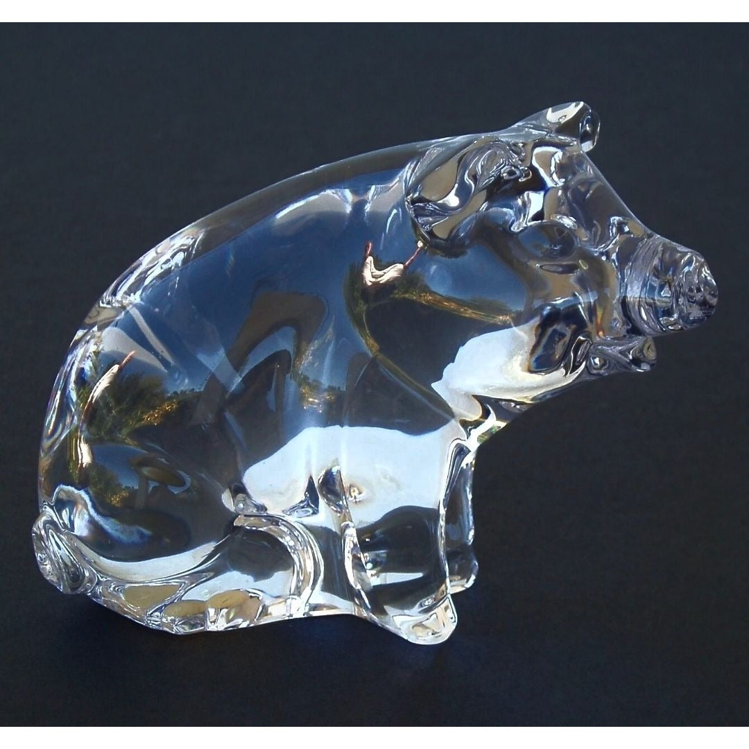 Princess House 24% Crystal Pig Figurine Glass Sculpture Paperweight 3"