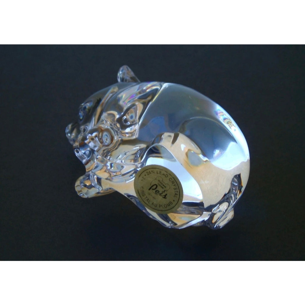 Princess House 24% Crystal Pig Figurine Glass Sculpture Paperweight 3"