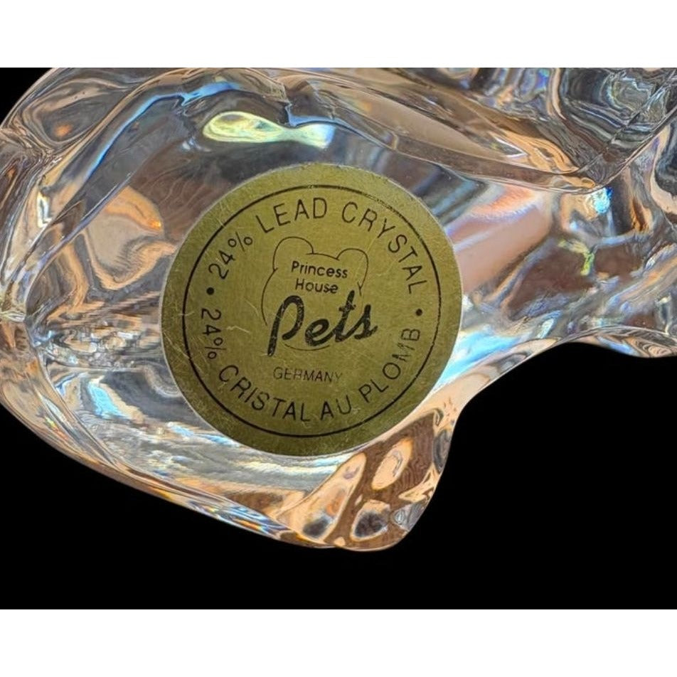 Princess House 24% Crystal Pig Figurine Glass Sculpture Paperweight 3"