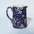 Lovely Vintage Calico Creamer Blue Floral Small Pitcher 4"  England