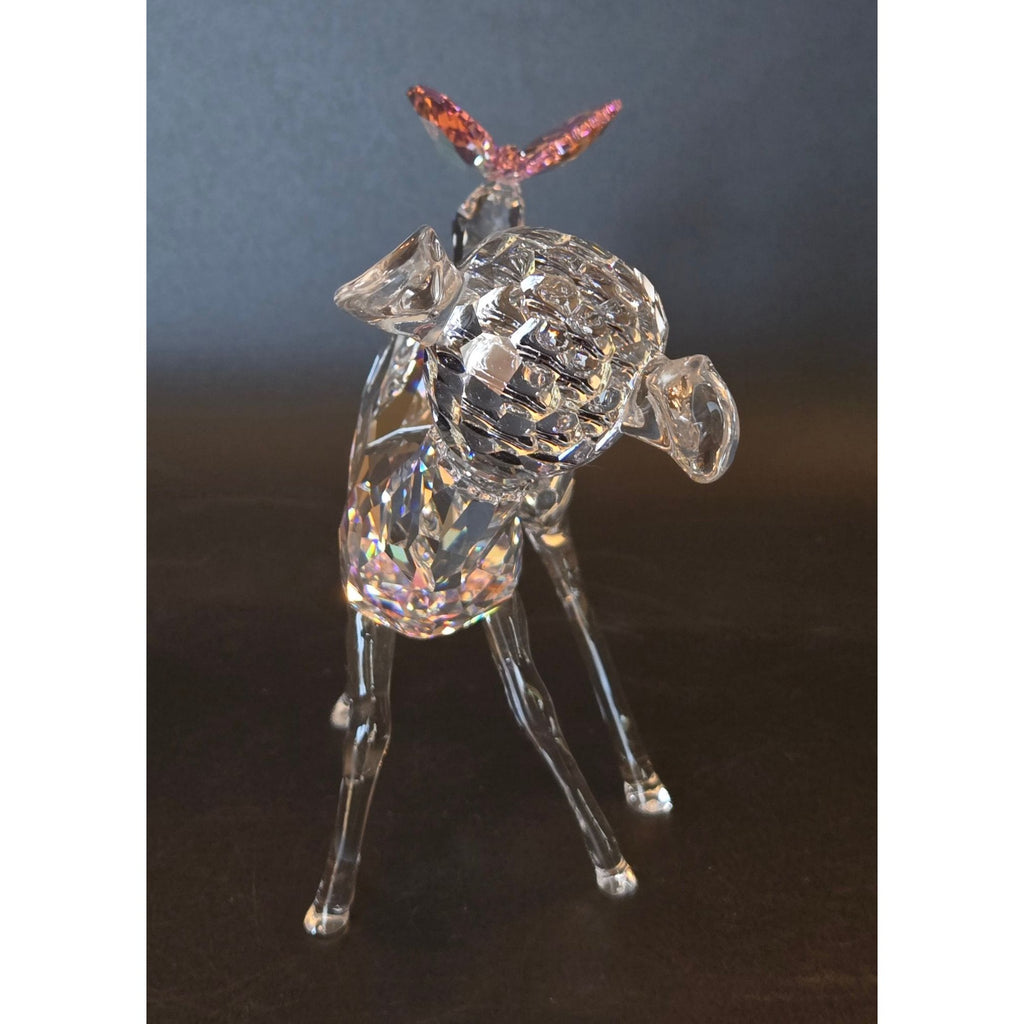 Swarovski Crystal Large Bambi Figurine With Butterfly Disney Collectible Home Decor