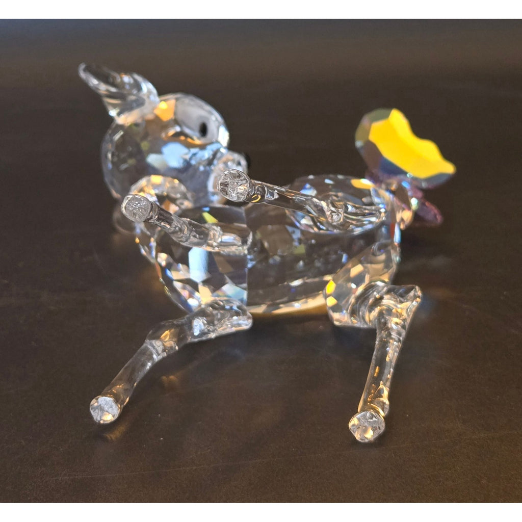 Swarovski Crystal Large Bambi Figurine With Butterfly Disney Collectible Home Decor