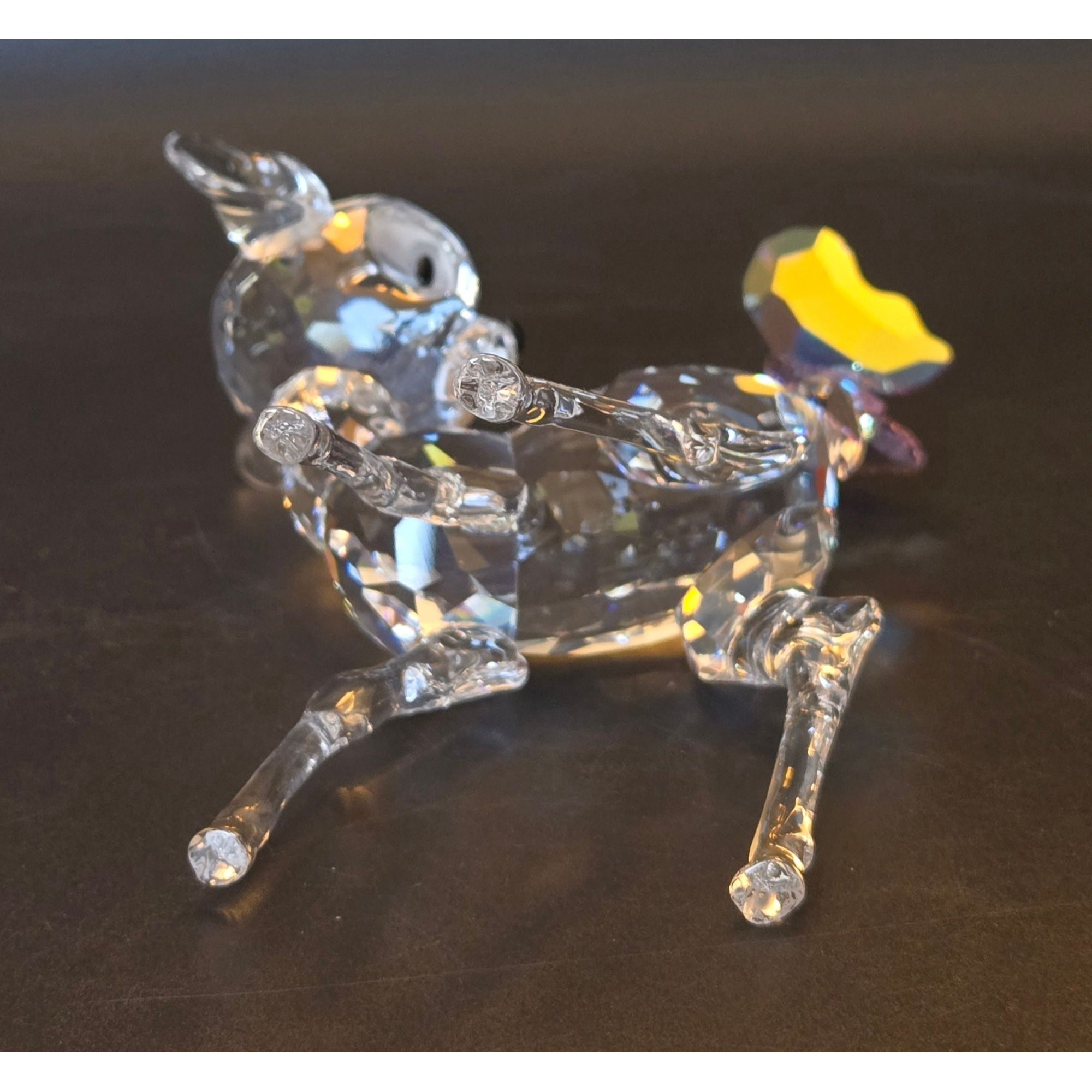 Swarovski Crystal Large Bambi Figurine With Butterfly Disney Collectible Home Decor
